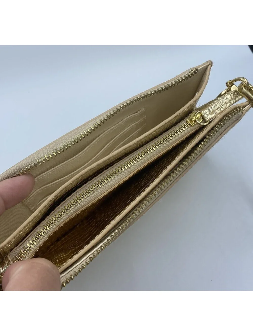 Lilly Pulitzer Gold Animal Print Wristlet Wallet with Zipper & Card Slots Party
